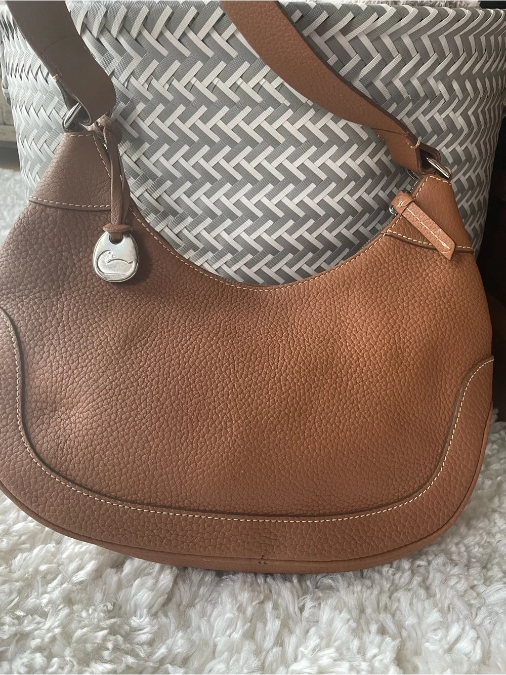 Dooney & Bourke Caramel Pebble Leather Hobo Bag